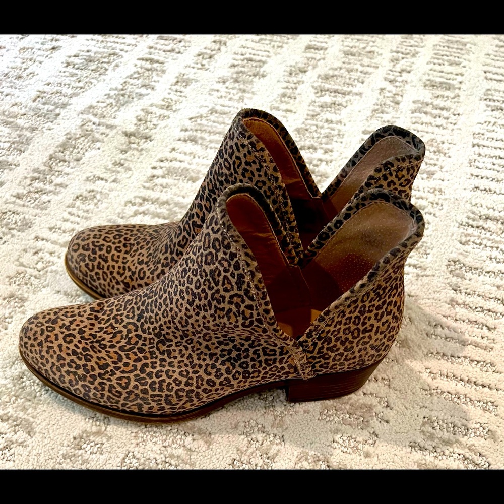 Luck Brand Animal Print Ankle Boots Size 7
